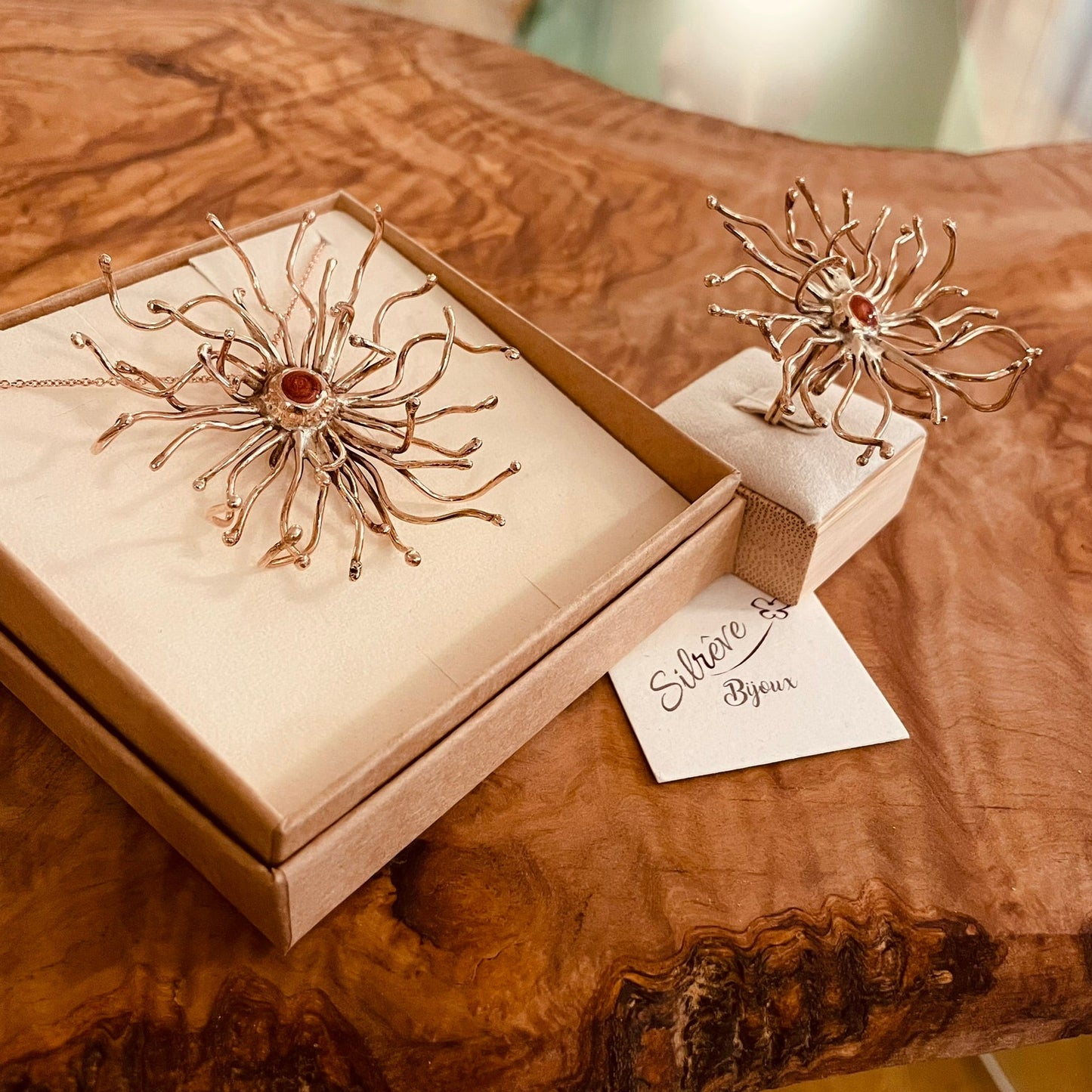 'Sunrise' anello in bronzo rosso