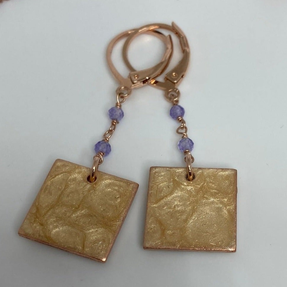 Earrings in Ag. 925 round, enamelled and vitrified by hand