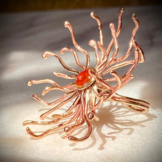 'Sunrise' anello in bronzo rosso