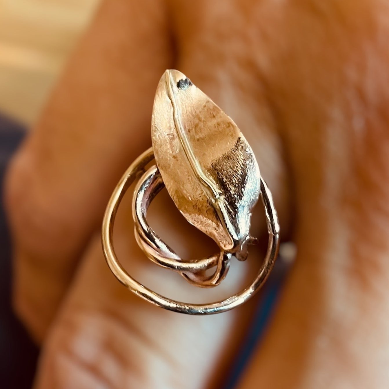 'Autumn', anello in bronzo e argento - pezzo unico