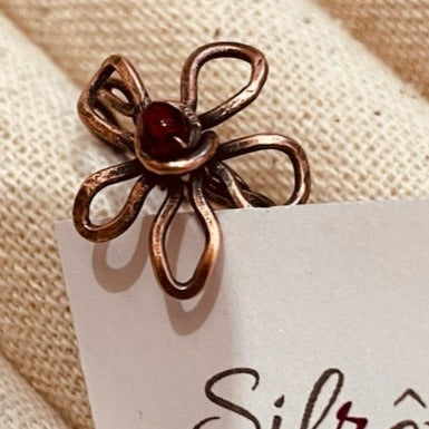 Antiqued copper bracelet, embellished with small crystals