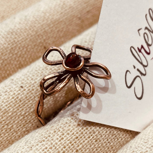 Antiqued copper bracelet, embellished with small crystals