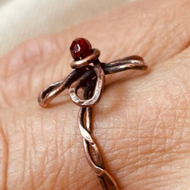 Antiqued copper bracelet, embellished with small crystals