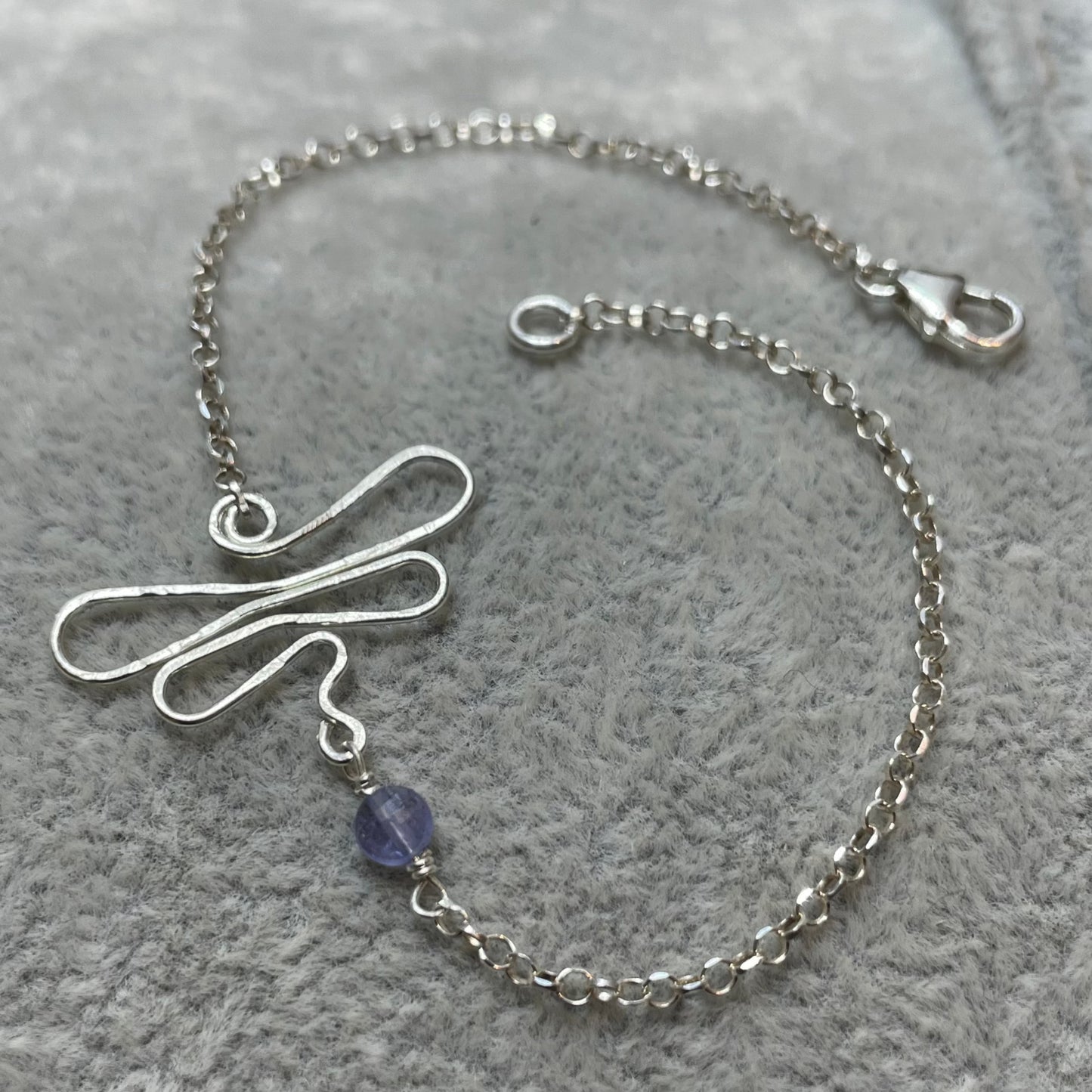 Braccialetto  'Dragonfly', Ag. 925 con pietra preziosa