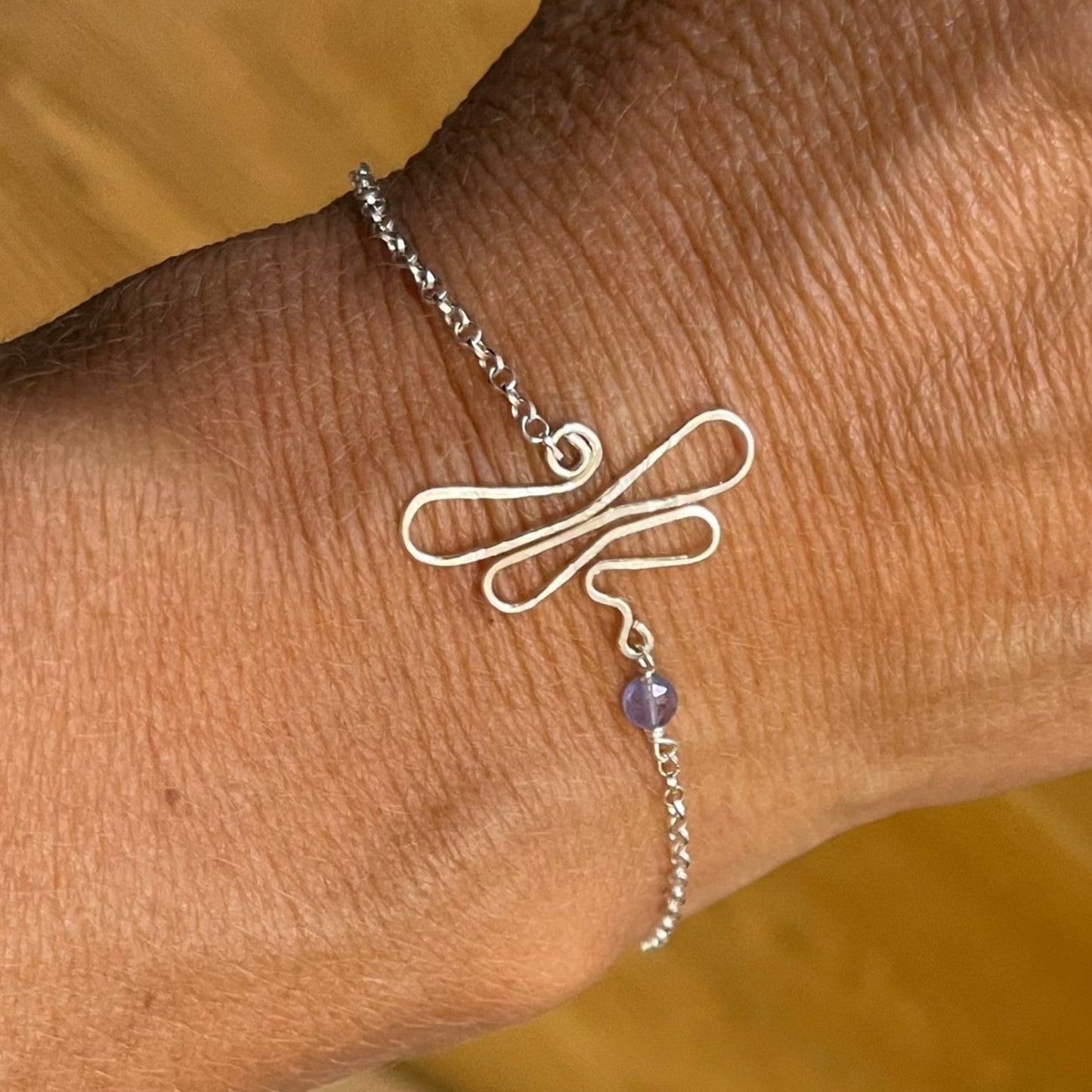 Braccialetto  'Dragonfly', Ag. 925 con pietra preziosa