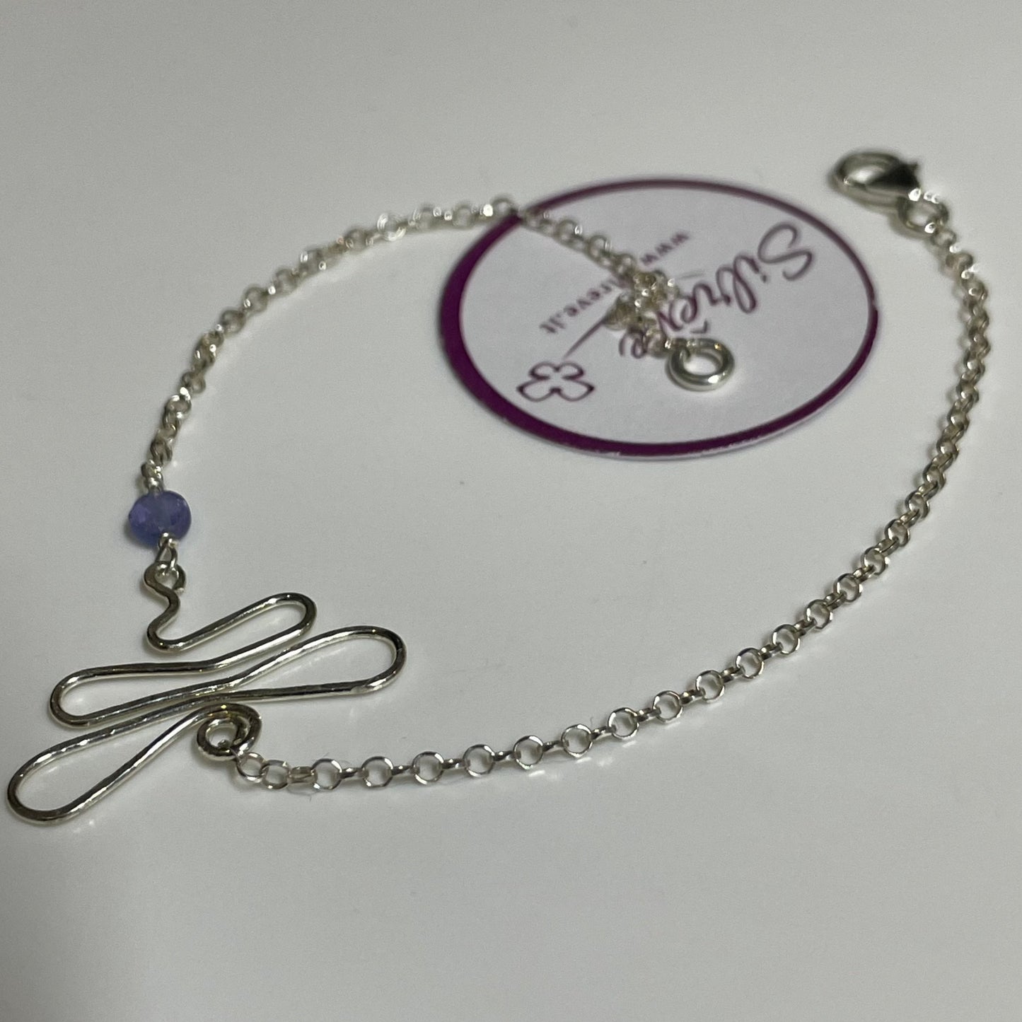 Braccialetto  'Dragonfly', Ag. 925 con pietra preziosa