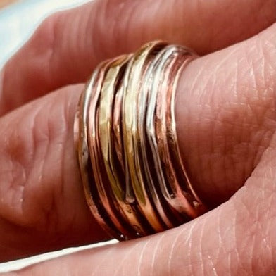 Anello 'Sentieri' - Bronzo, Rame, Ottone e Ag. 925