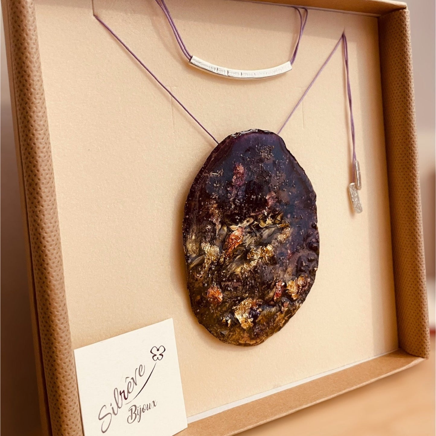 Inclusioni 'Sottobosco', con  finiture in Argento 925