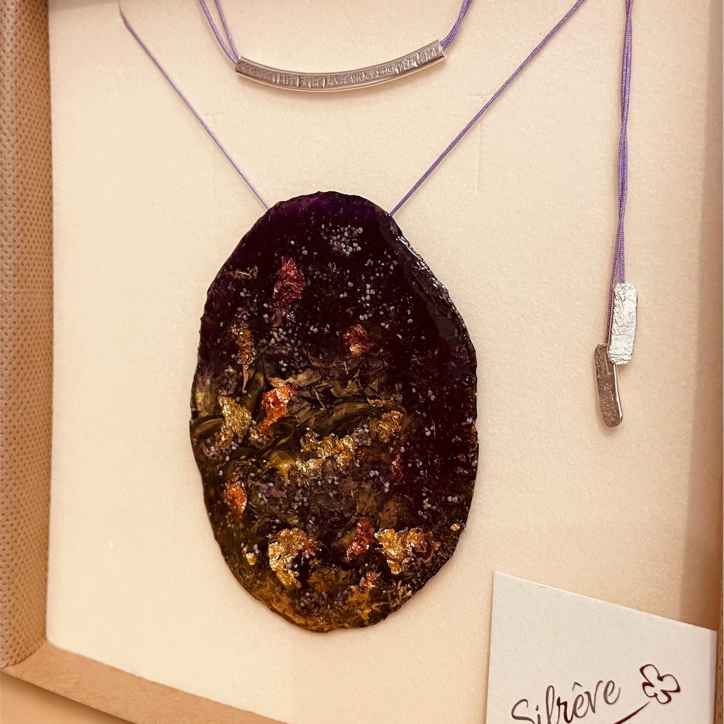 Inclusioni 'Sottobosco', con  finiture in Argento 925