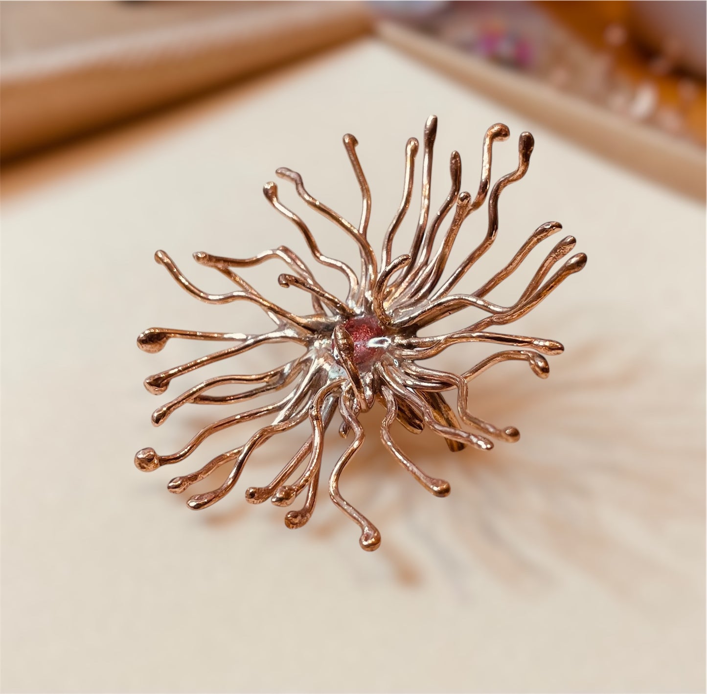 'Sunrise' anello in bronzo rosso