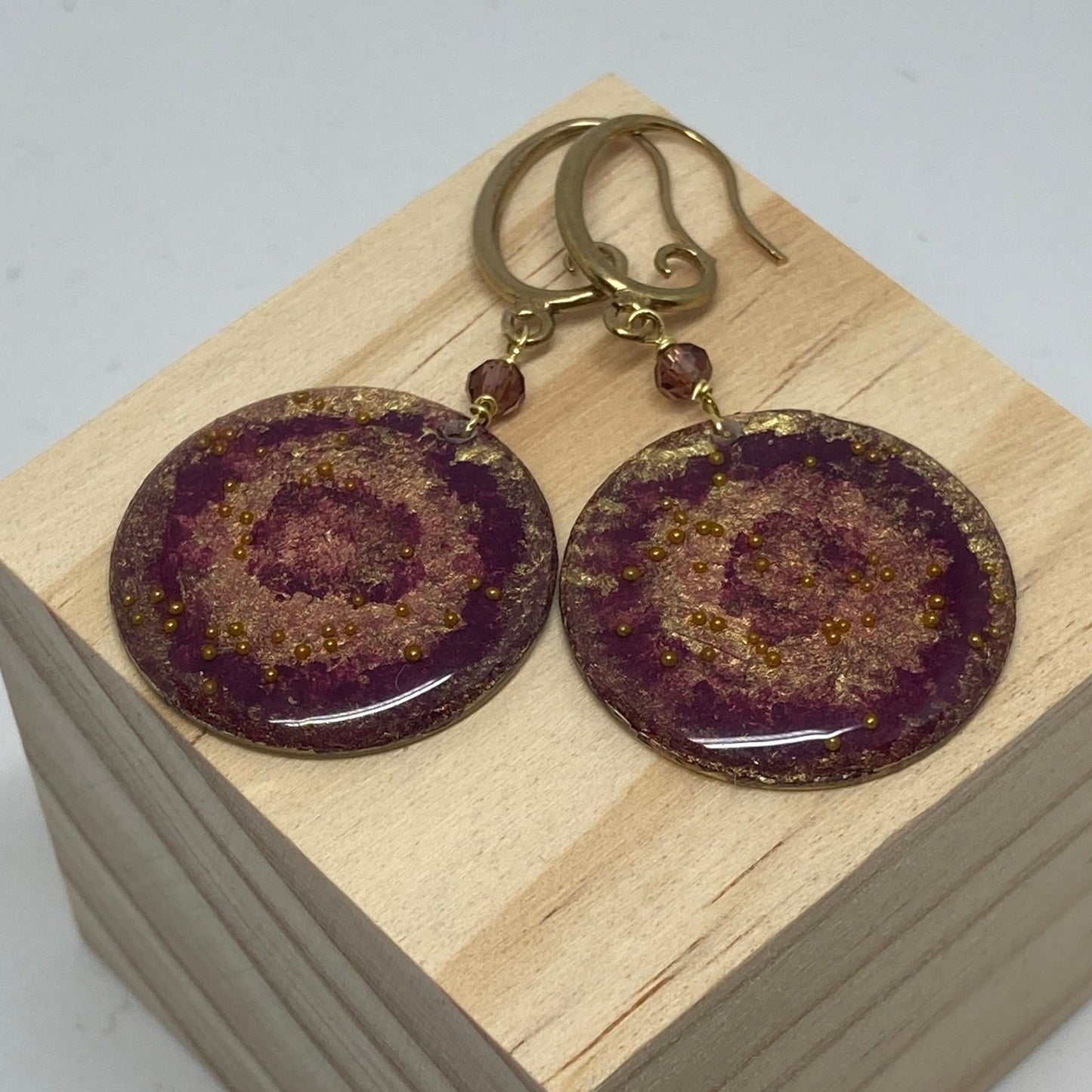 'Materici' natural brass pendant earrings