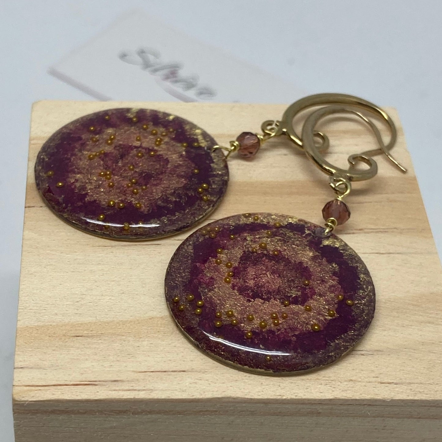 'Materici' natural brass pendant earrings