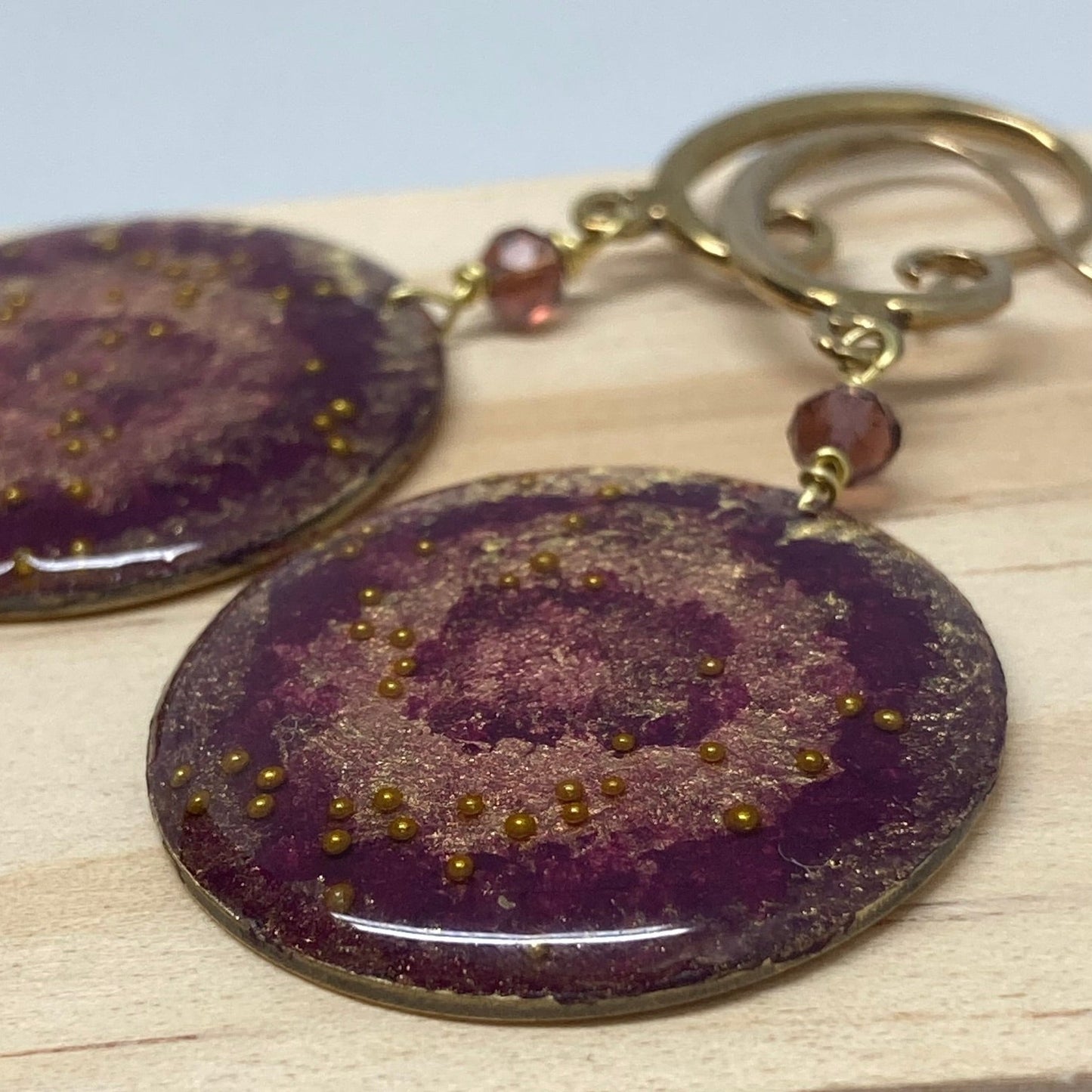 'Materici' natural brass pendant earrings