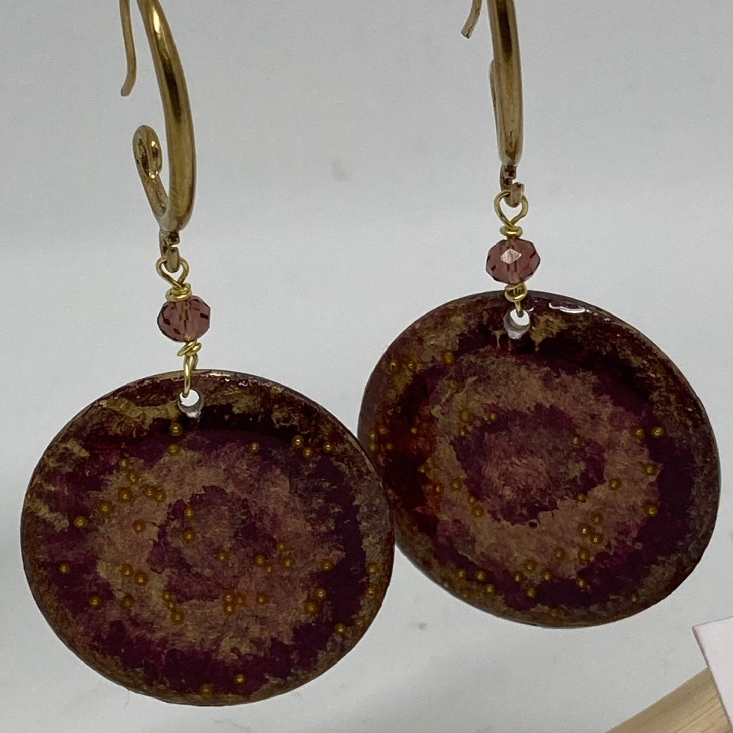 'Materici' natural brass pendant earrings