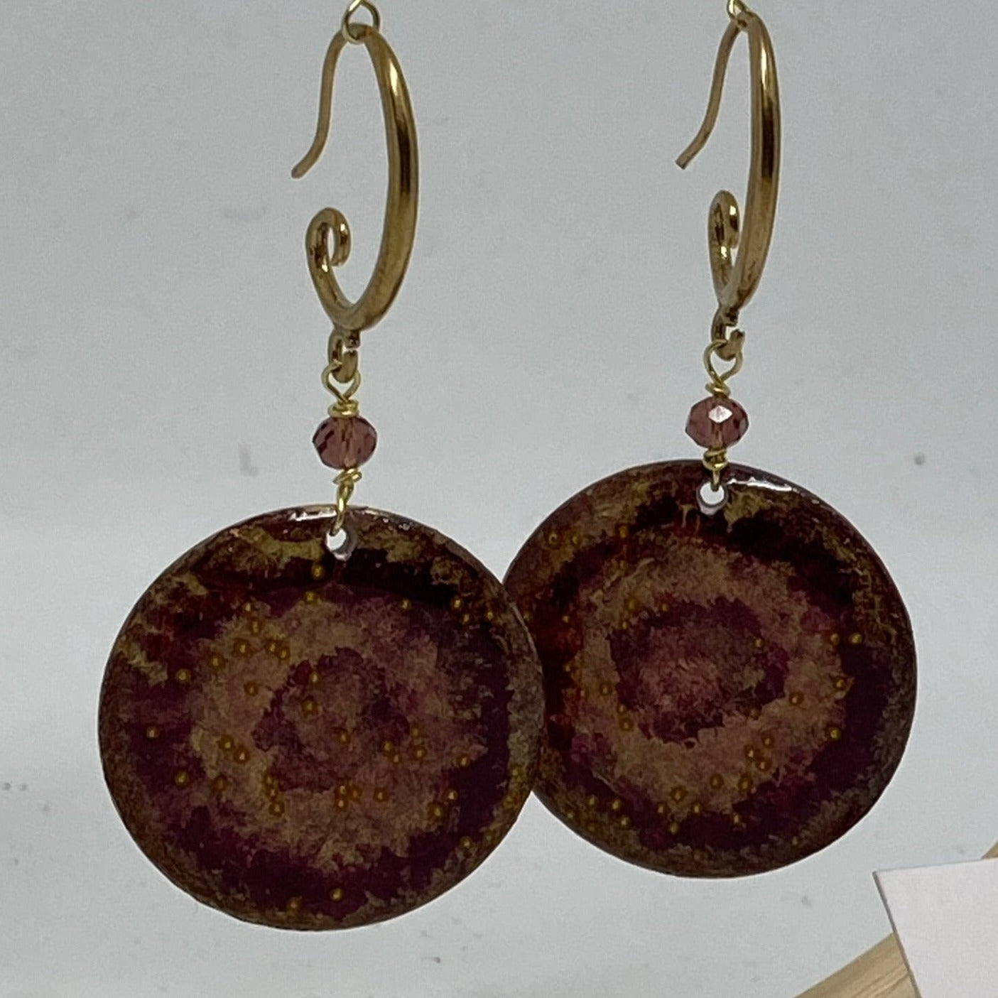 'Materici' natural brass pendant earrings