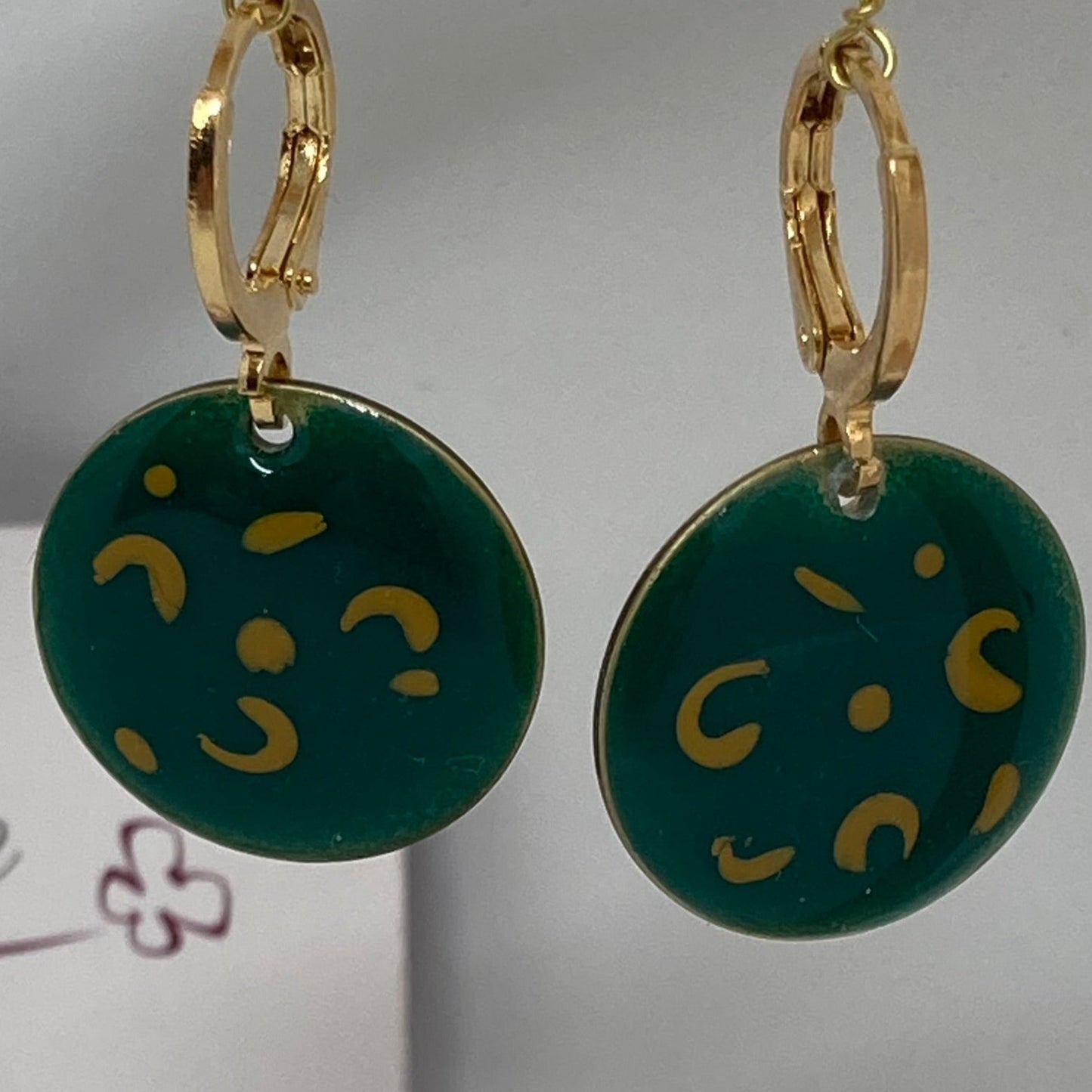 Pendant earrings in brass 'Fantasy'