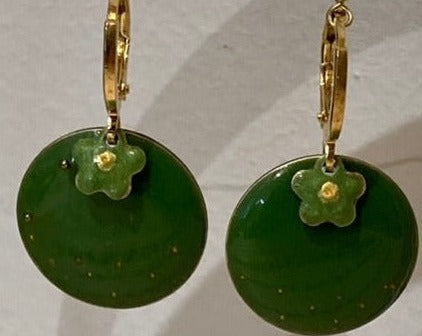 Pendant earrings in brass 'Fantasy'