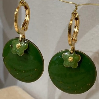 Pendant earrings in brass 'Fantasy'