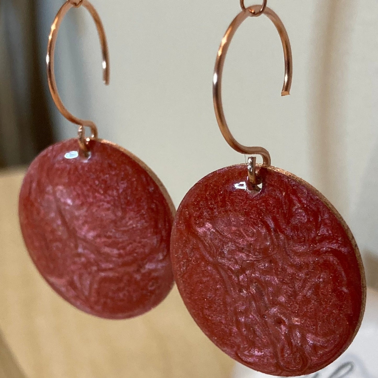 Round copper earrings 'Simplicity'