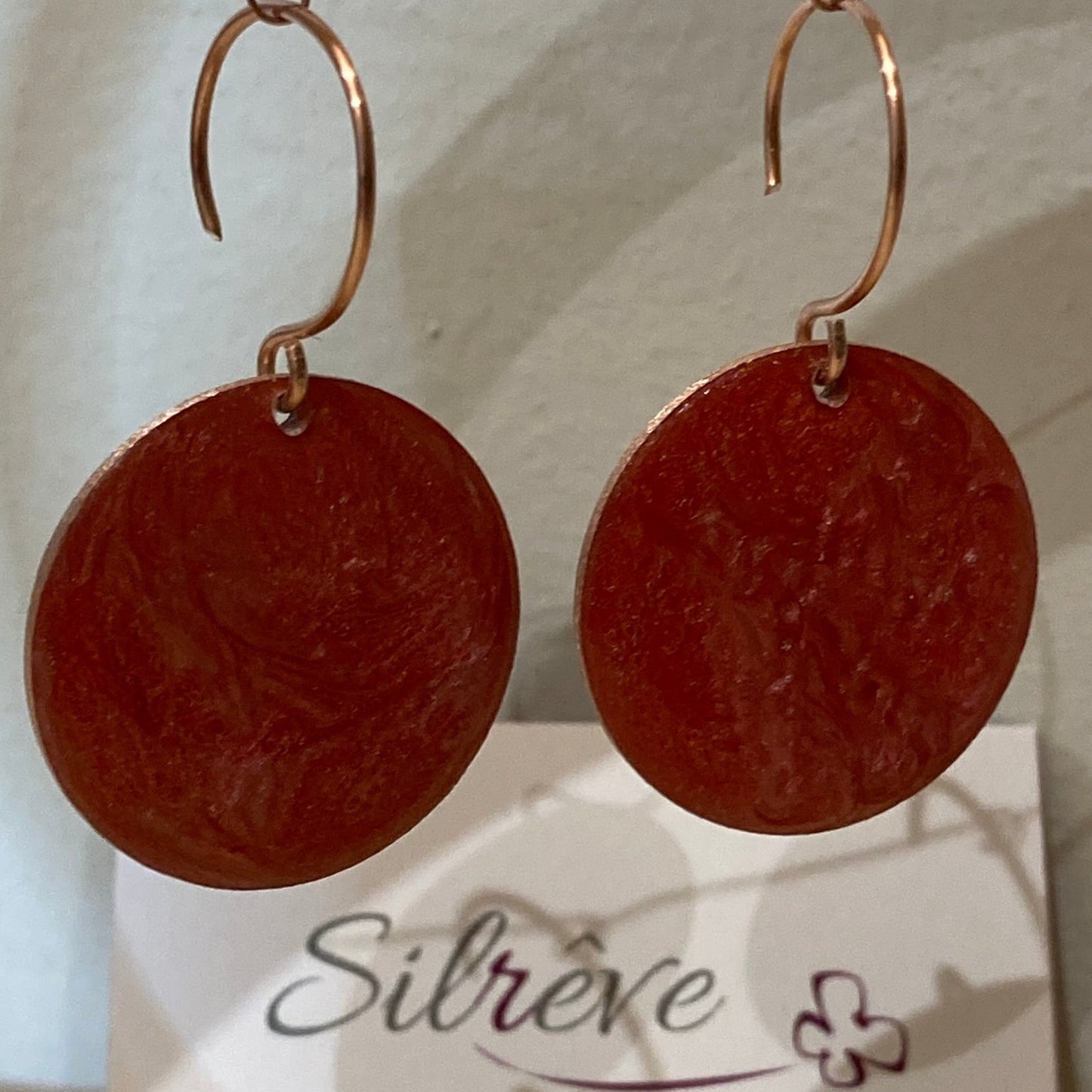 Round copper earrings 'Simplicity'