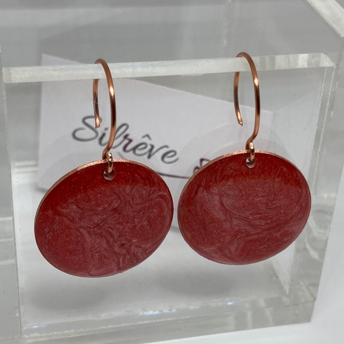 Round copper earrings 'Simplicity'