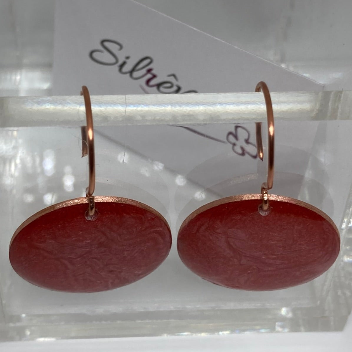 Round copper earrings 'Simplicity'
