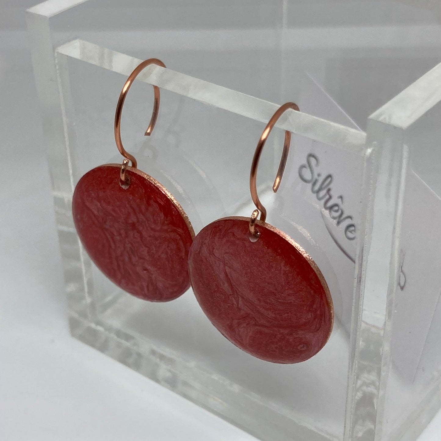 Round copper earrings 'Simplicity'