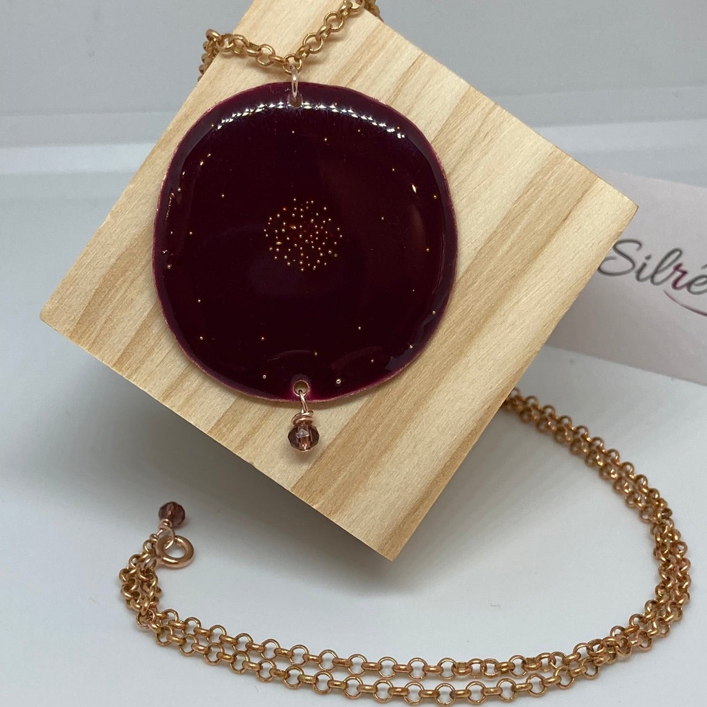 Copper necklace with 'Galaxy' round pendant