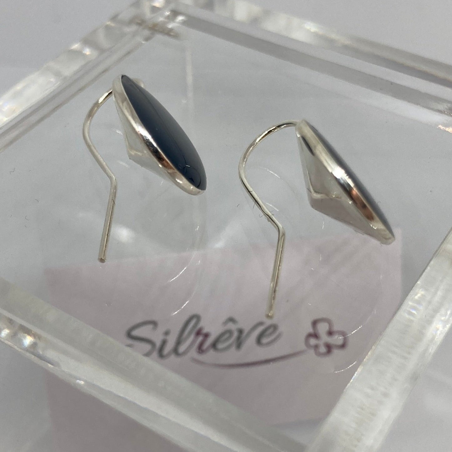 Earrings in Ag. 925 round, enamelled and vitrified by hand