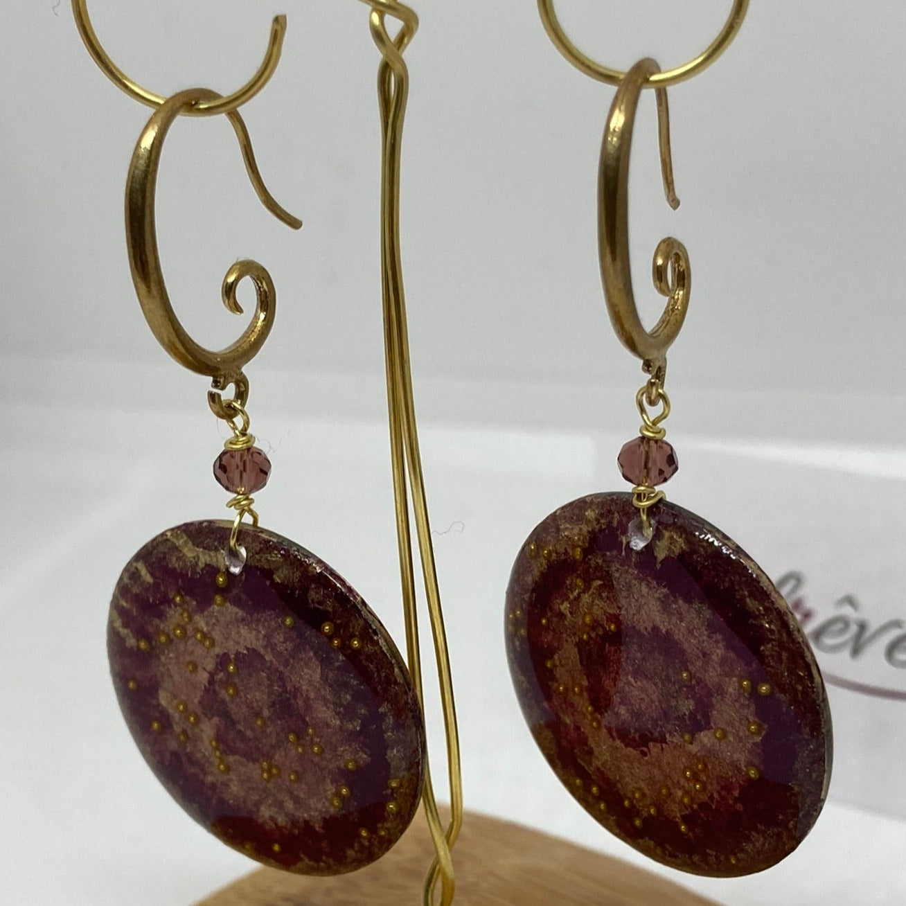 'Materici' natural brass pendant earrings