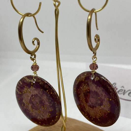 'Materici' natural brass pendant earrings