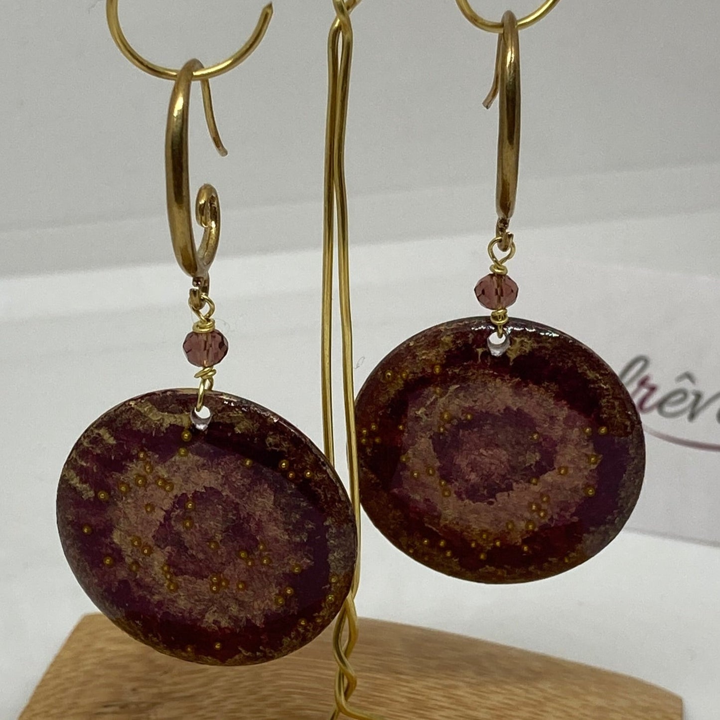 'Materici' natural brass pendant earrings