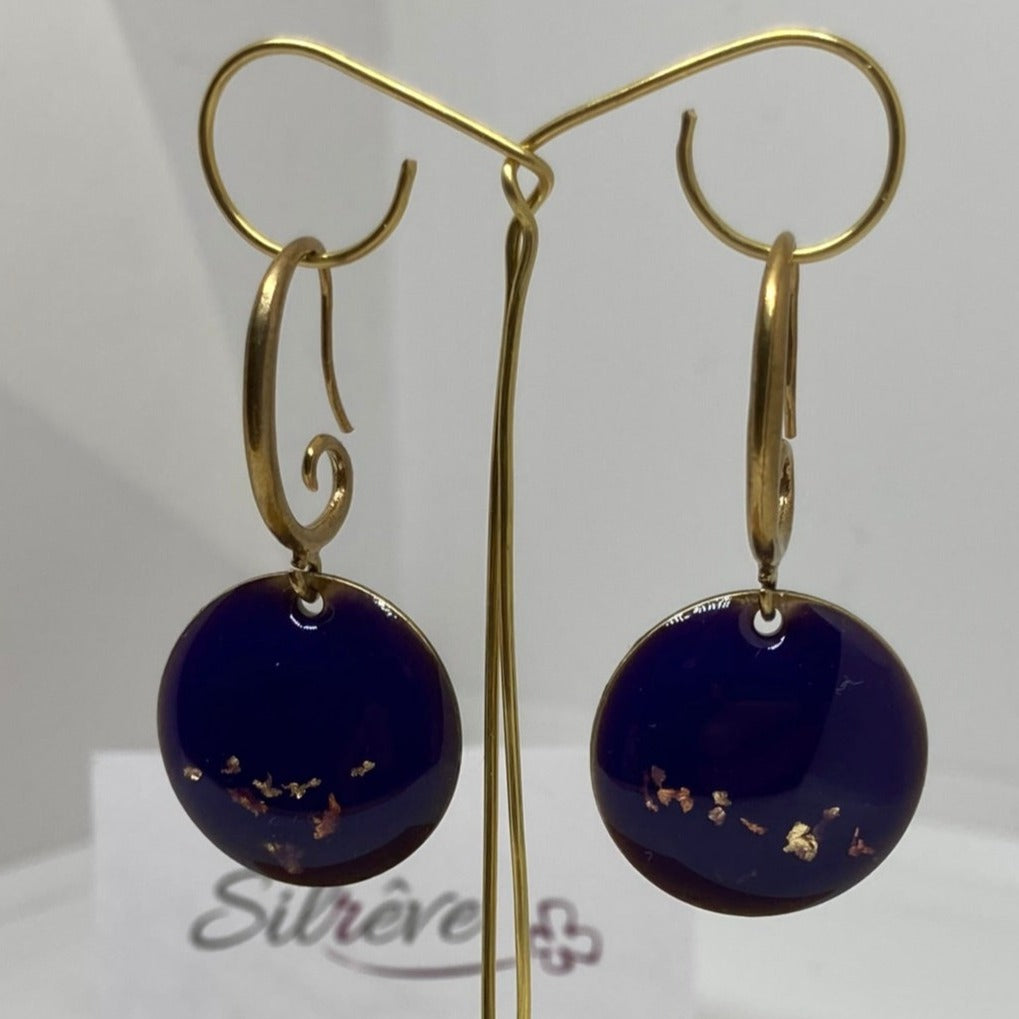 Pendant earrings in brass 'Fantasy'