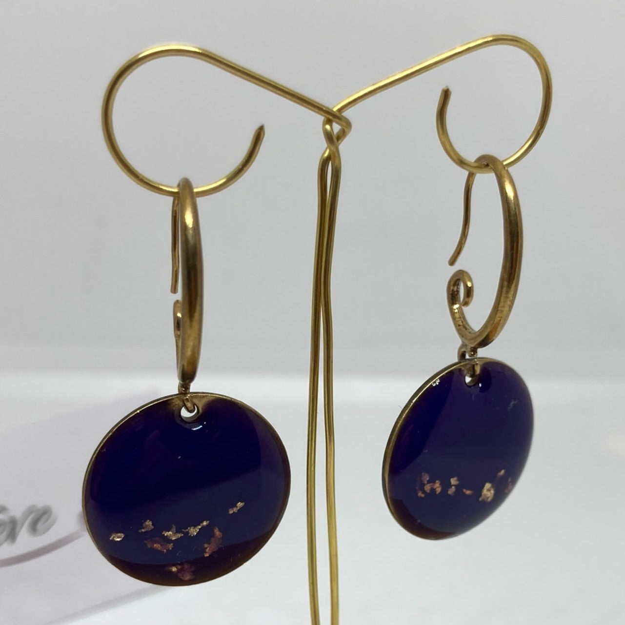 Pendant earrings in brass 'Fantasy'