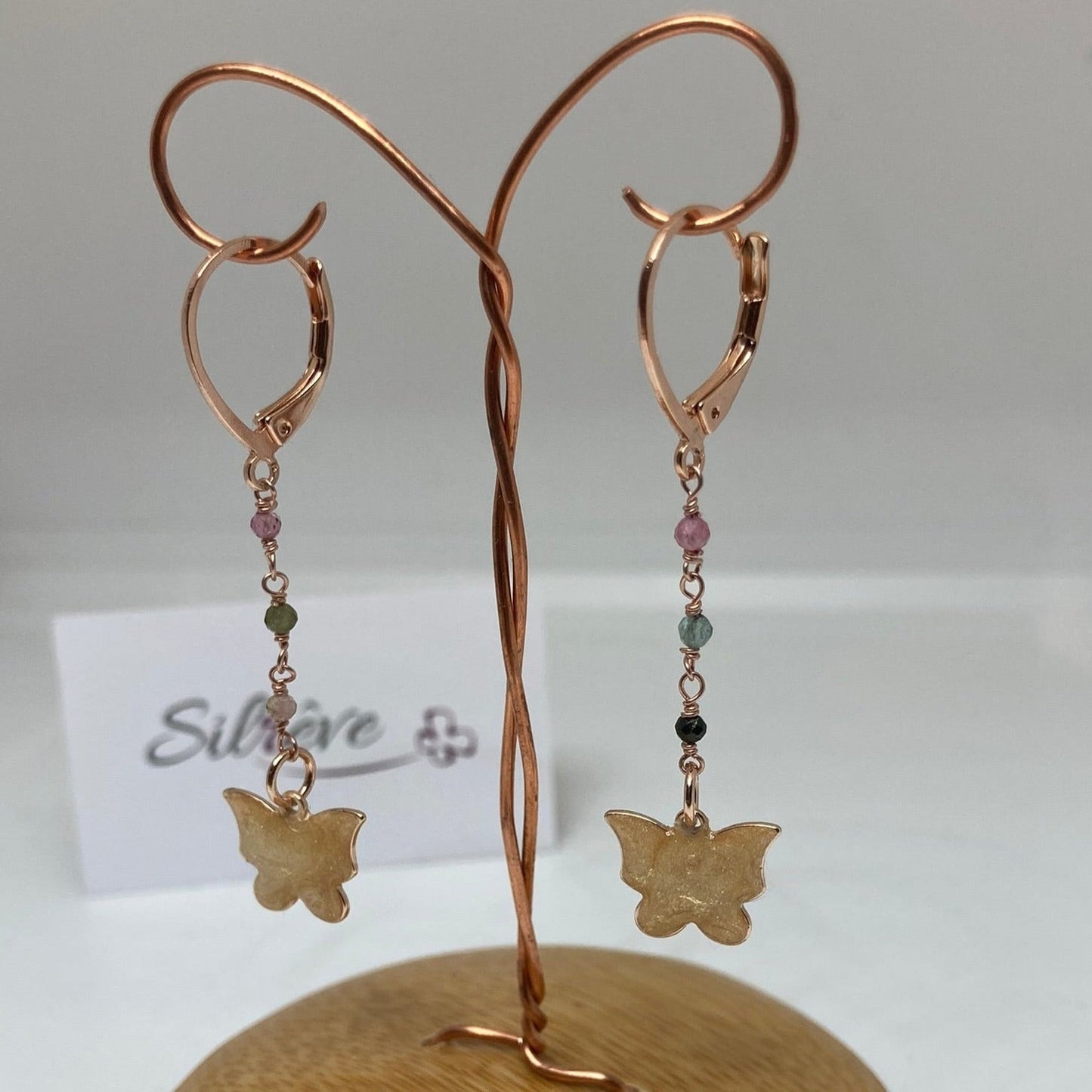 Earrings in Ag. 925 round, enamelled and vitrified by hand