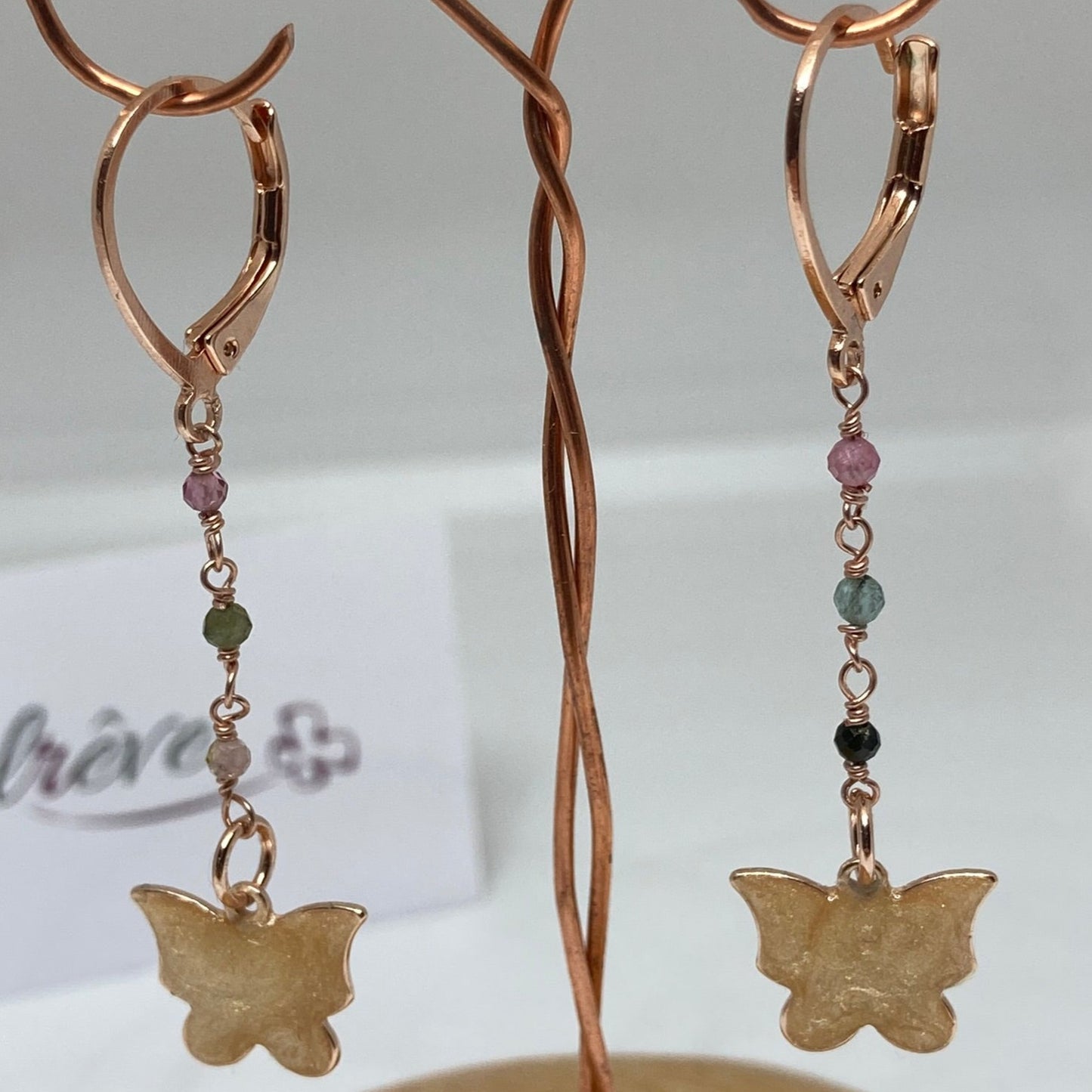 Earrings in Ag. 925 round, enamelled and vitrified by hand