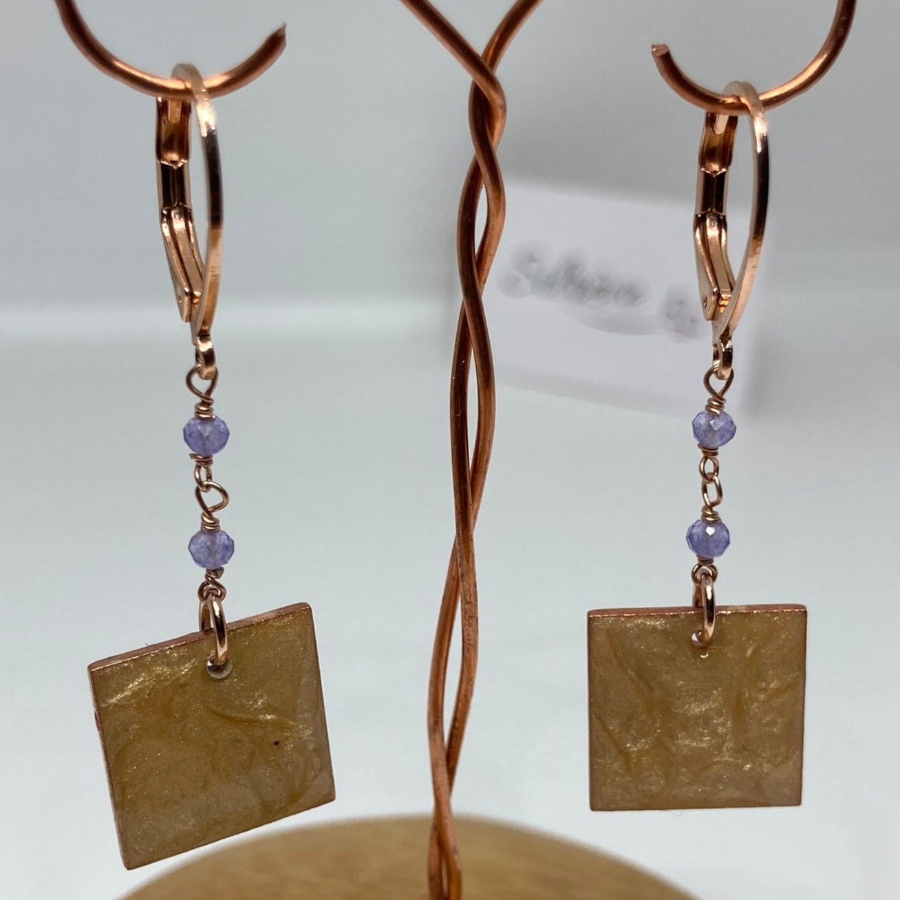 Earrings in Ag. 925 round, enamelled and vitrified by hand