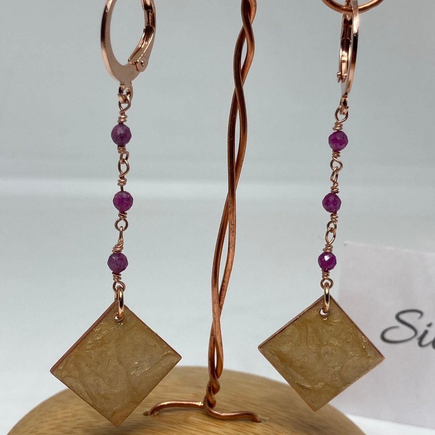 Earrings in Ag. 925 round, enamelled and vitrified by hand