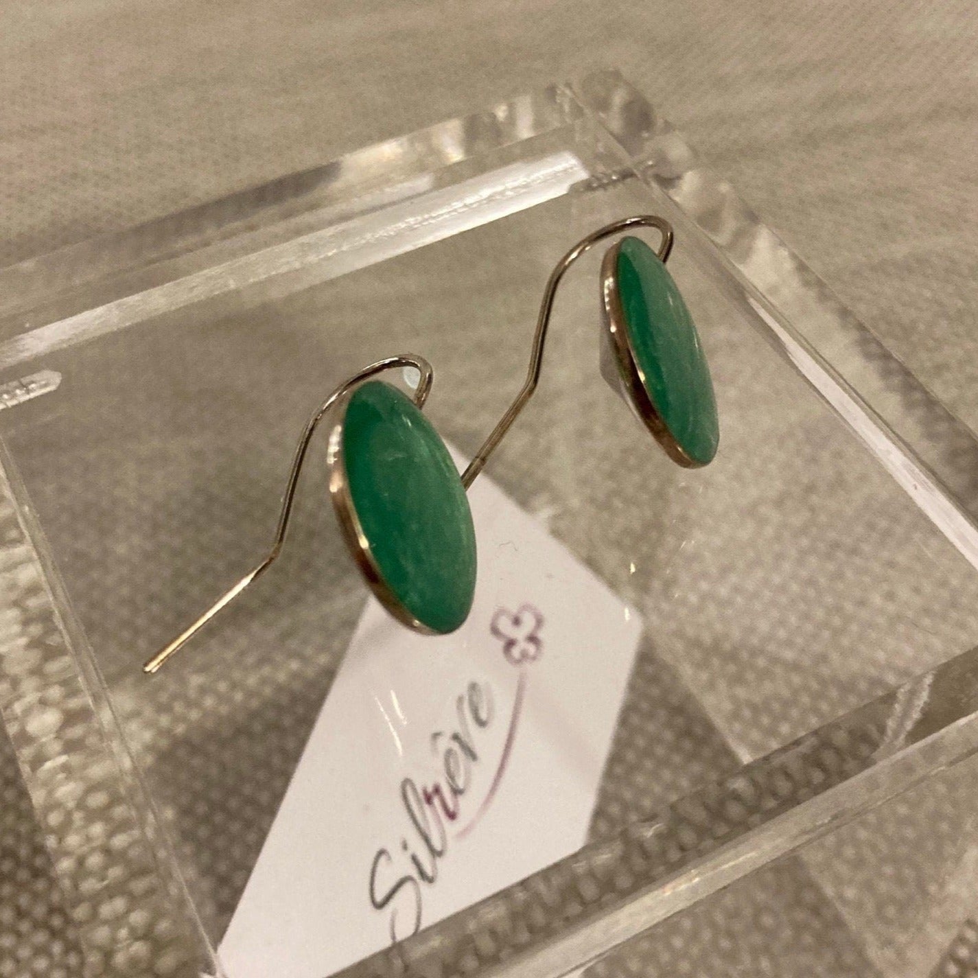 Earrings in Ag. 925 round, enamelled and vitrified by hand
